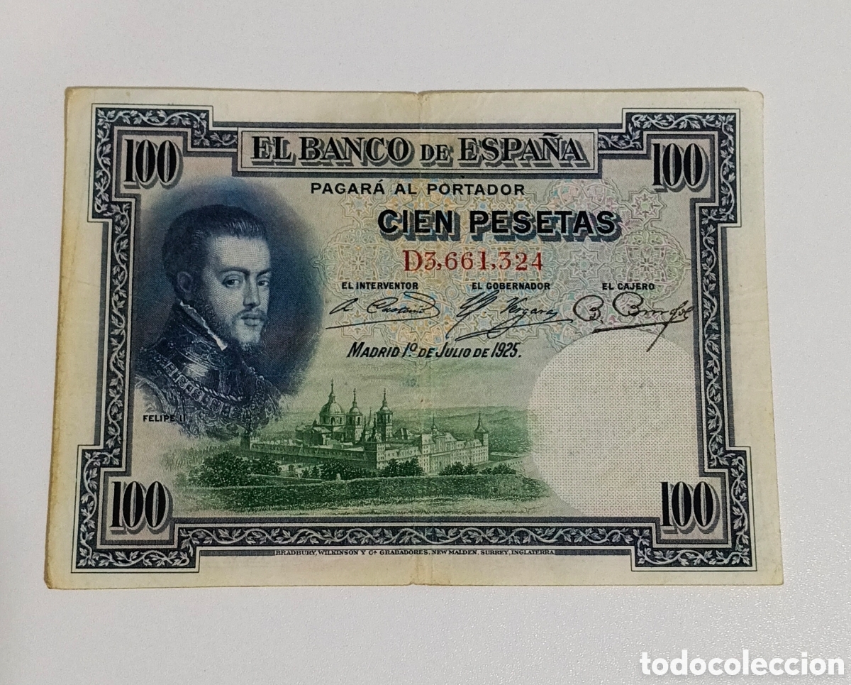 Billetes extranjeros: Billete Espa&ntilde;a 100 pesetas original %