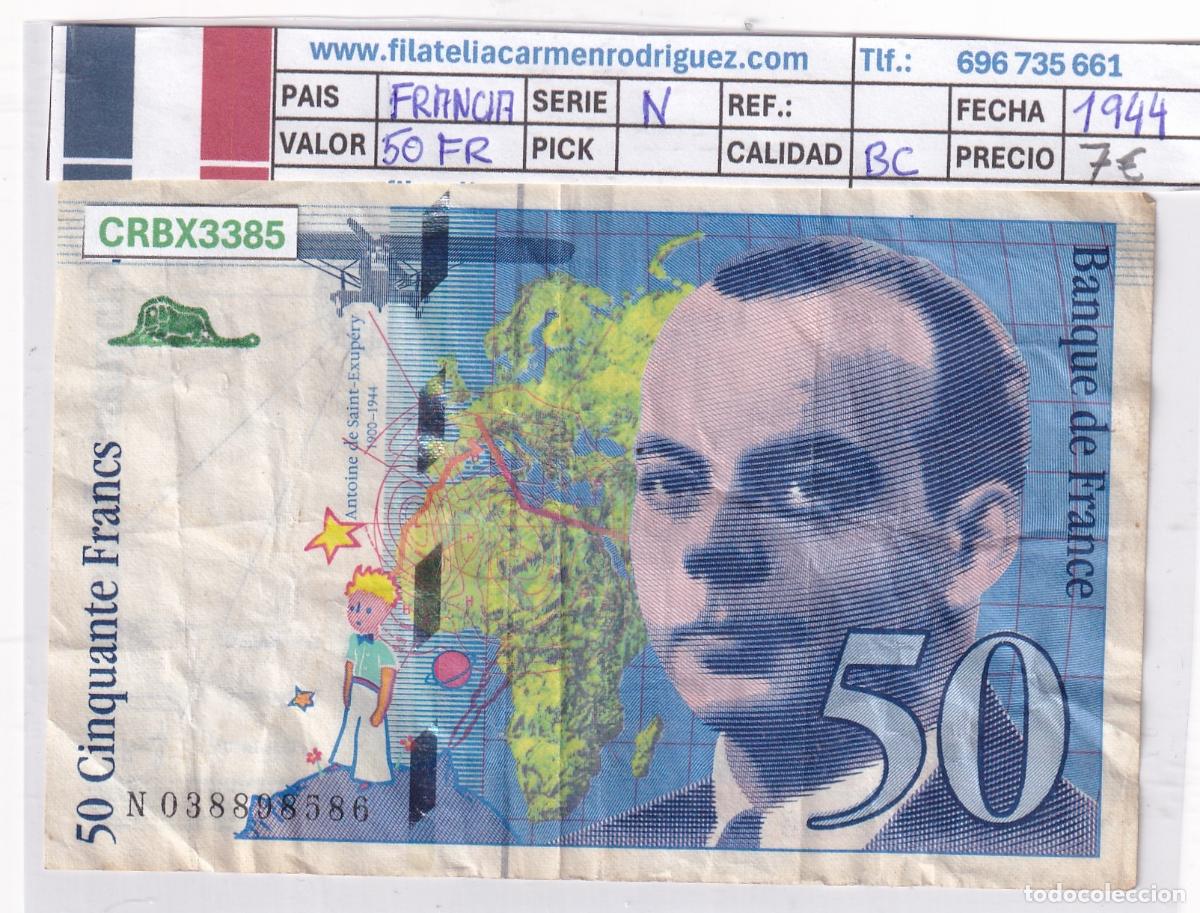 Billetes extranjeros: CRBX3385 BILLETE FRANCIA 50 FRANCOS 1999 SERIE C BC