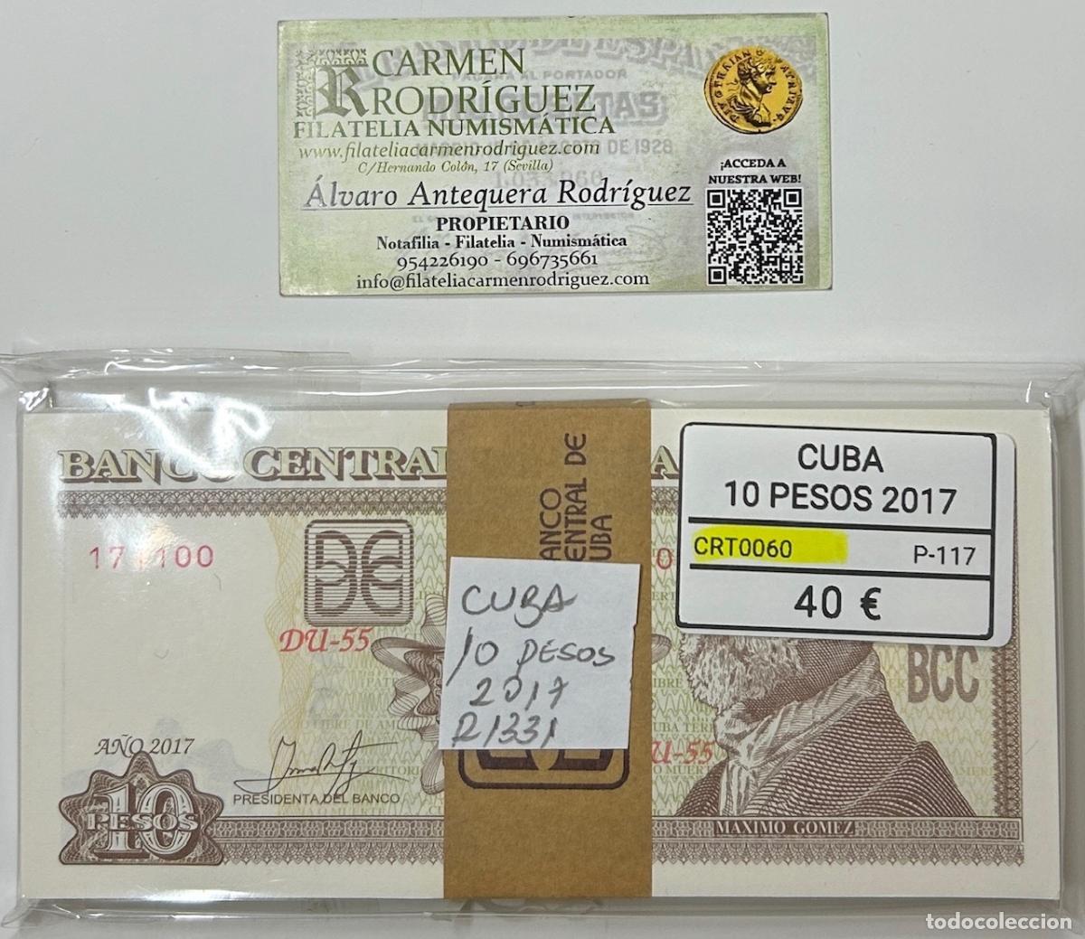 Billetes extranjeros: CRT0060 TACO 100 BILLETES CUBA 10 PESOS 2017 P-117