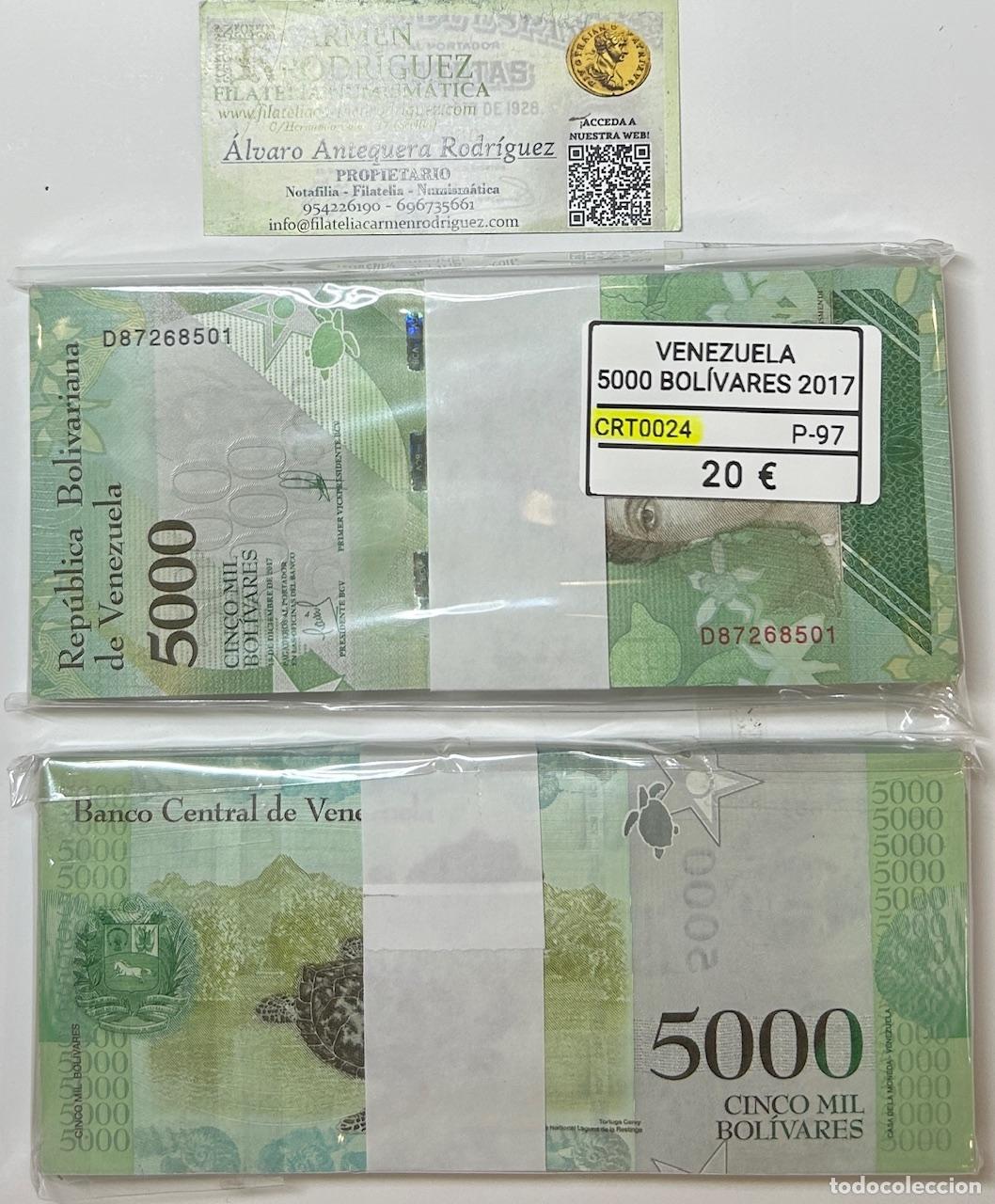 Billetes extranjeros: CRT0024 TACO 100 BILLETES VENEZUELA 5000 BOLIVARES 2017 P-97