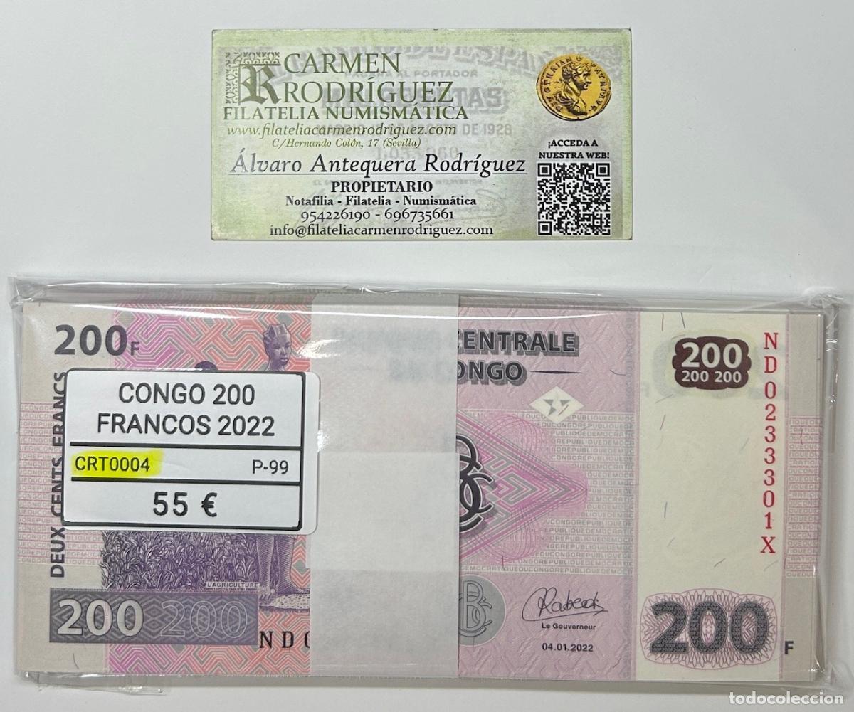 Billetes extranjeros: CRT0004 TACO 100 BILLETES CONGO 200 FRANCOS 2022 P-99
