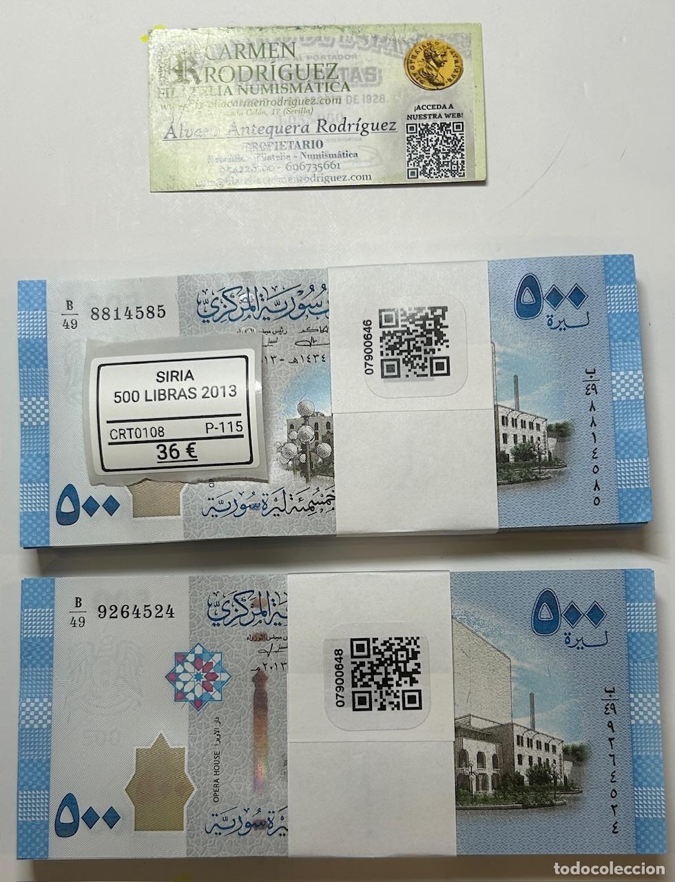 Billetes extranjeros: CRT0108 TACO 100 BILLETES SIRIA 500 LIBRAS SIRIAS 2013 P-115