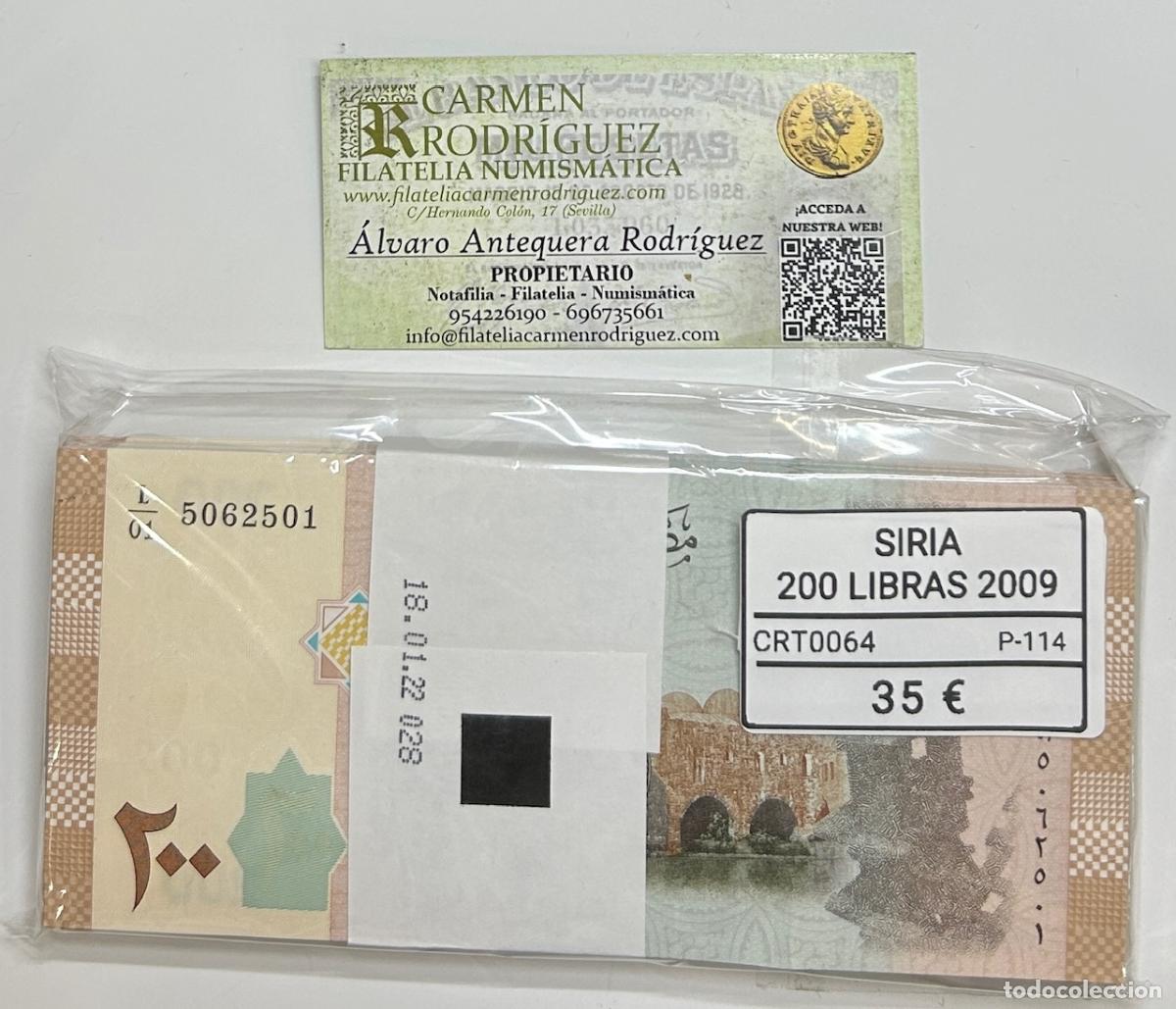 Billetes extranjeros: CRT0064 TACO 100 BILLETES SIRIA 200 LIBRAS 2009 P-114