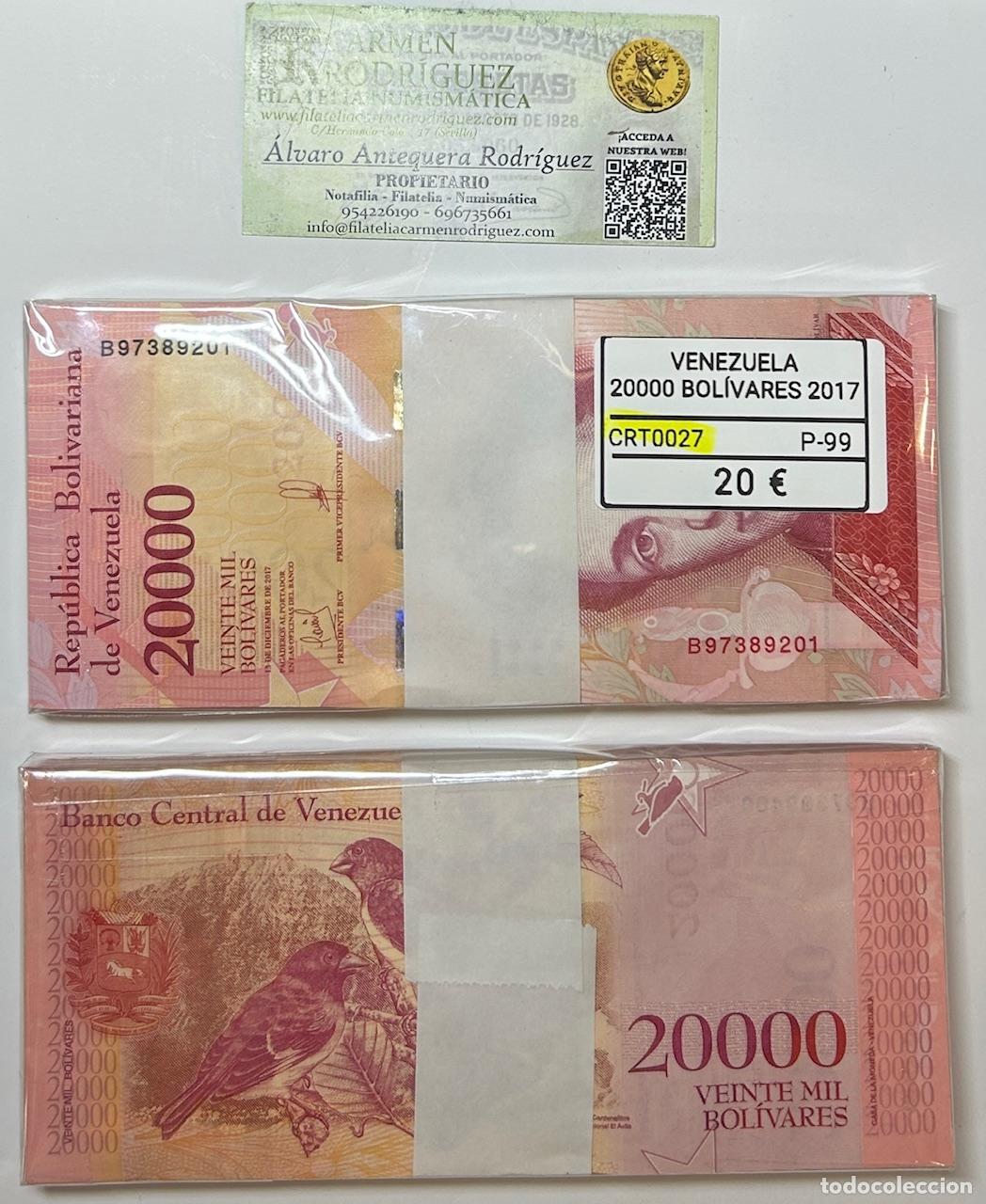 Billetes extranjeros: CRT0027 TACO 100 BILLETES VENEZUELA 20000 BOLIVARES 2017 P-99