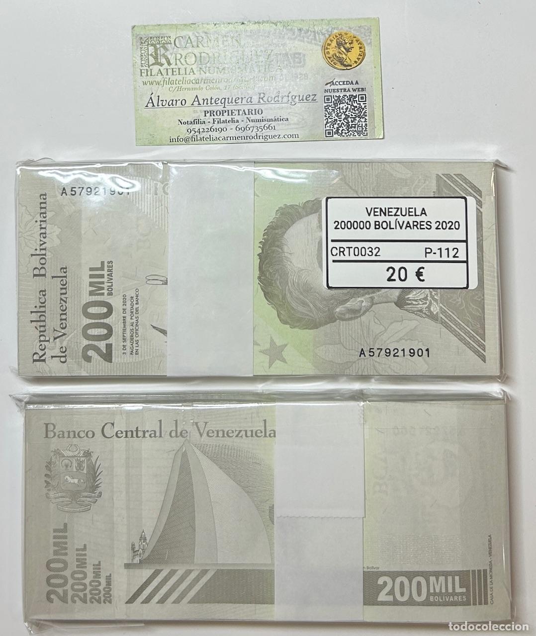 Billetes extranjeros: CRT0032 TACO 100 BILLETES VENEZUELA 200000 BOLIVARES 2020 P-112