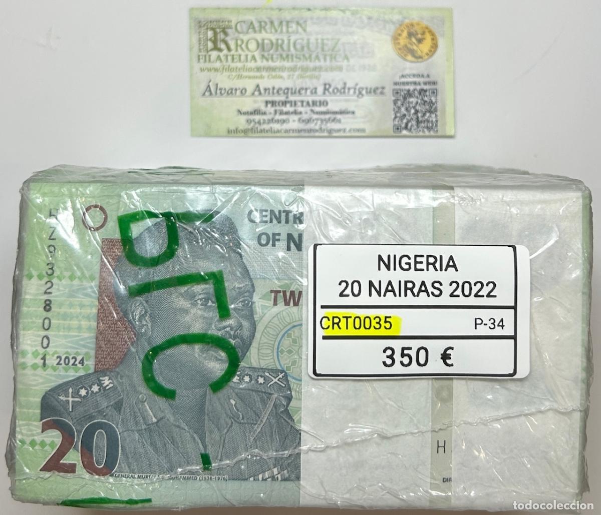 Billetes extranjeros: CRT0035 TACO 100 BILLETES NIGERIA 20 NAIRAS 2022 P-34