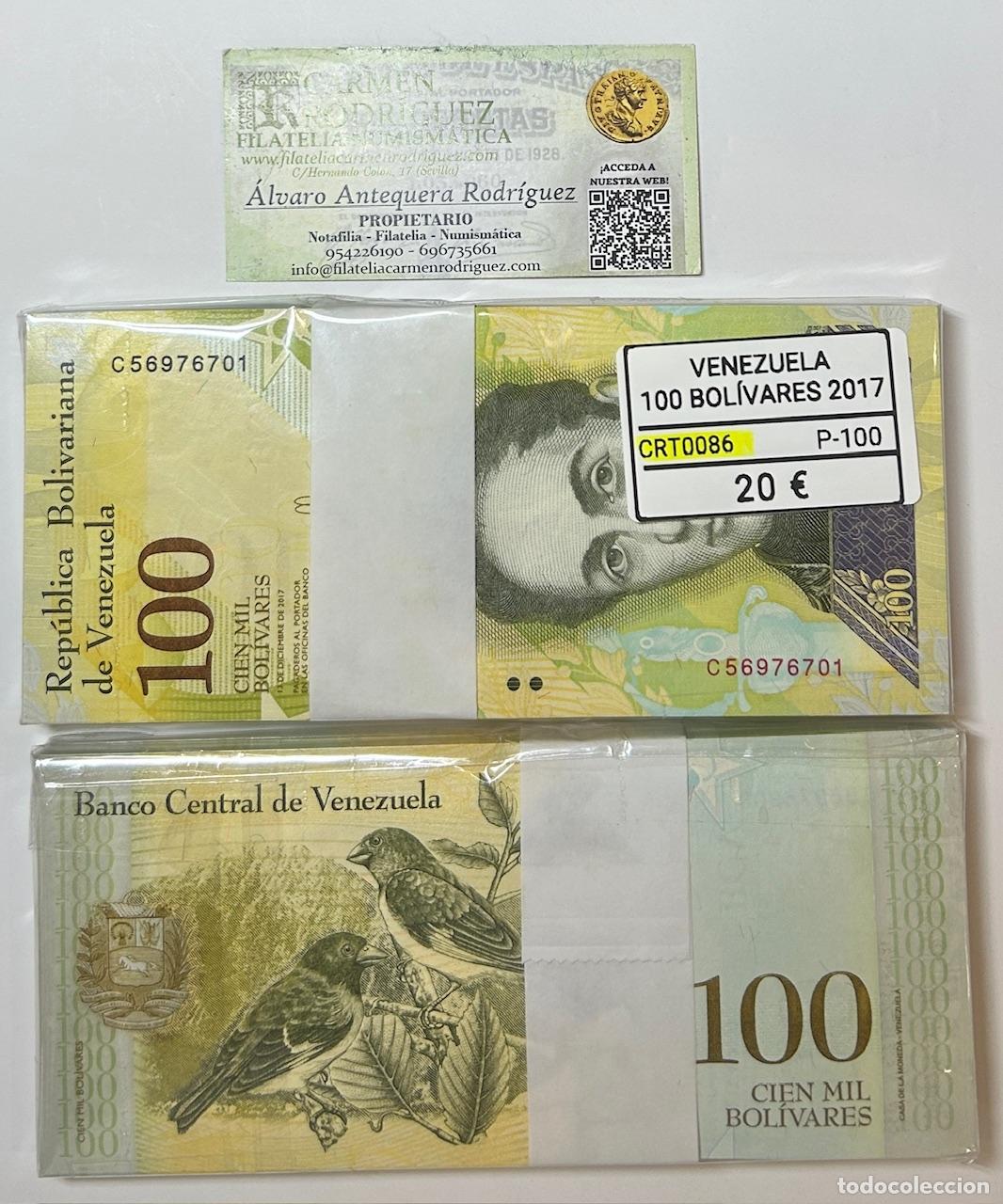 Billetes extranjeros: CRT0086 TACO 100 BILLETES VENEZUELA 10000 BOLIVARES 2017 P-100