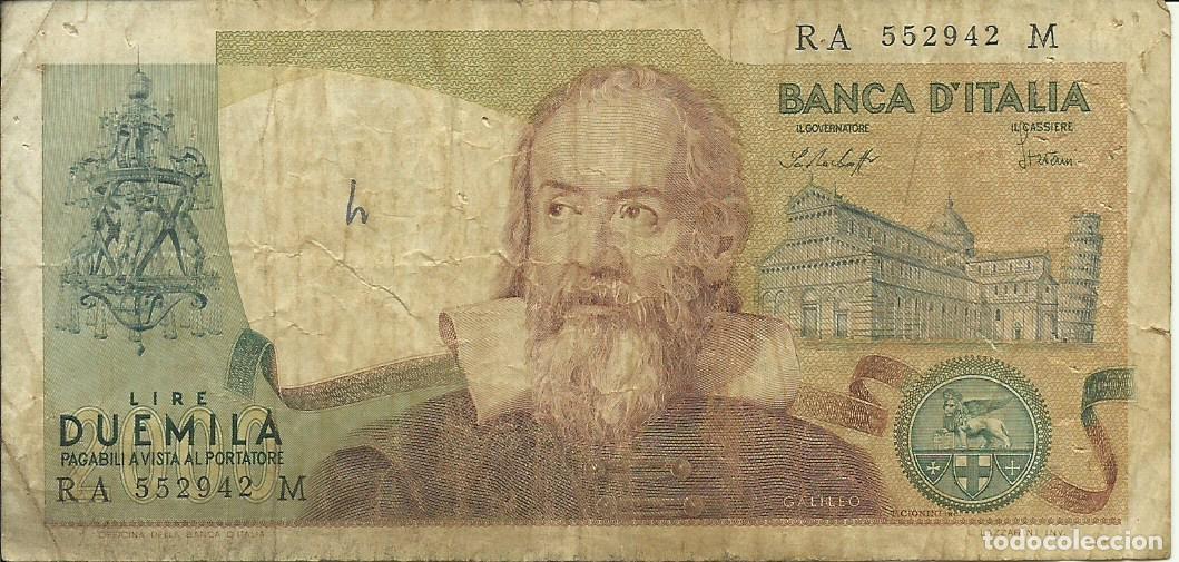 Billetes extranjeros: ITALIA - 2000 LIRAS - 1973 - RA 552942 M - GALILEO - FOTOS