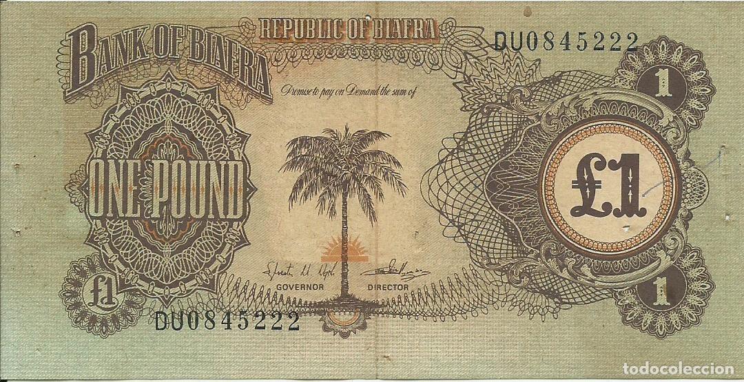 Billetes extranjeros: BIAFRA - 1 LIBRA - 1969 - DU 0845222 - FOTOS