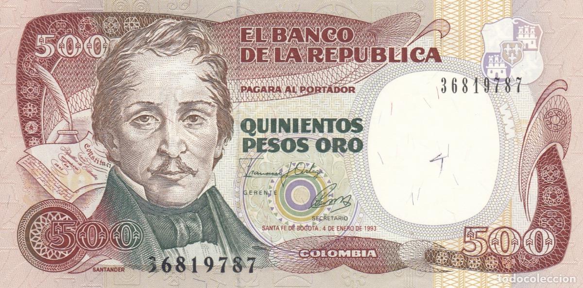Billetes extranjeros: CRBX3028 BILLETE COLOMBIA 500 PESOS DE ORO 1993 SIN CIRCULAR