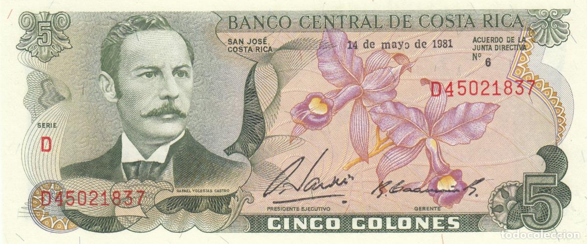 Billetes extranjeros: CRBX3116 BILLETE COSTA RICA 5 COLONES MAYO 1981 SIN CIRCULAR