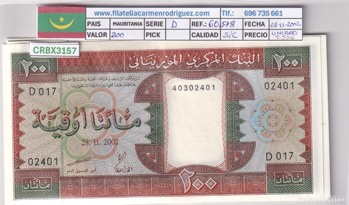 Billetes extranjeros: CRBX3157 BILLETE MAURITANIA 200 OUGUIYA 2002 SIN CIRCULAR