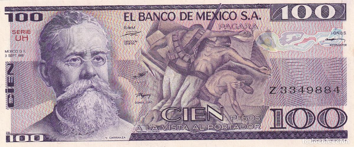 Billetes extranjeros: CRBX2093 BILLETE MEXICO 100 PESOS 1981 P-74B SIN CIRCULAR