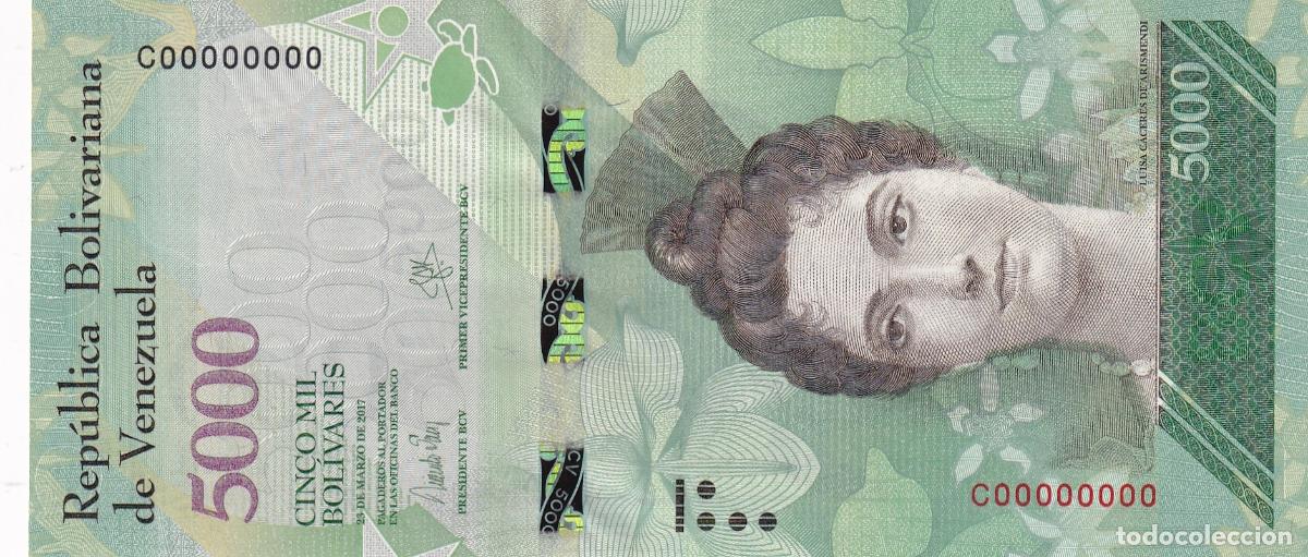 Billetes extranjeros: CRBX2958 BILLETE VENEZUELA 5000 BOLIVARES SERIE C0000 SIN CIRCULAR