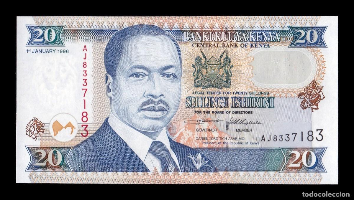 Billetes extranjeros: Kenia 20 Shillings Daniel Toroitich 1996 Pick 35a Sc Unc