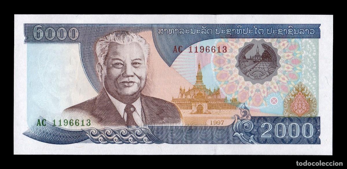 Billetes extranjeros: Laos 2000 Kip Kaysone Phomvihane 1997 Pick 33a Sc Unc