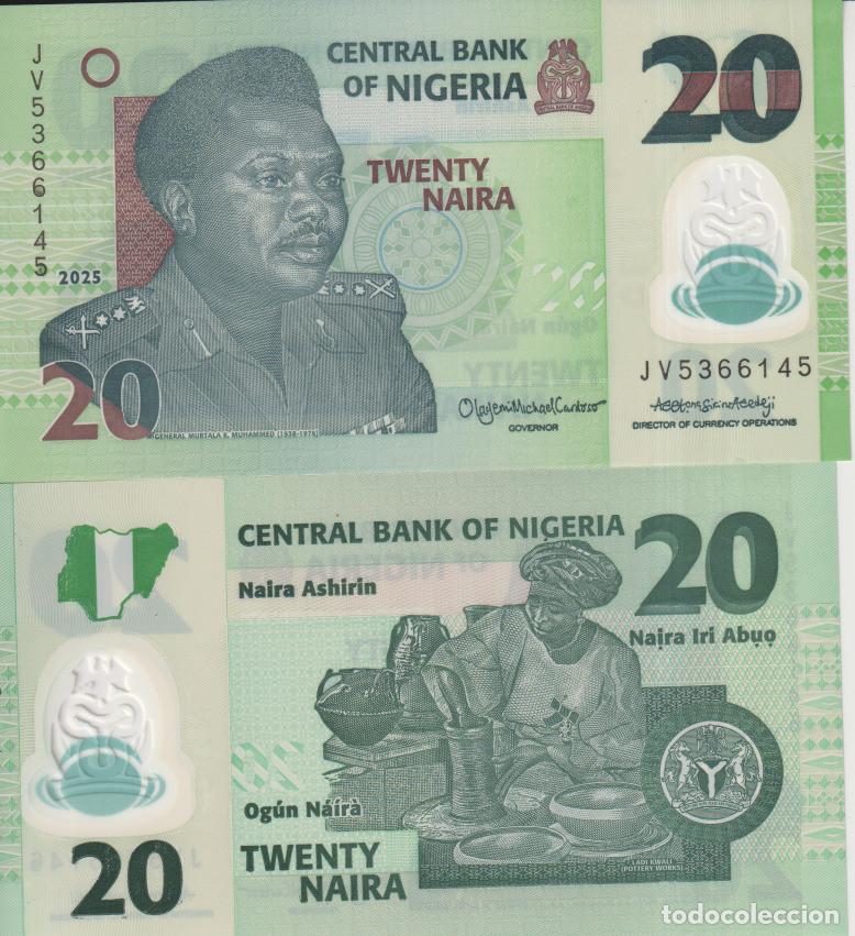 Billetes extranjeros: Nigeria 20 Naira del 2025 Pick 34 SC/UNC
