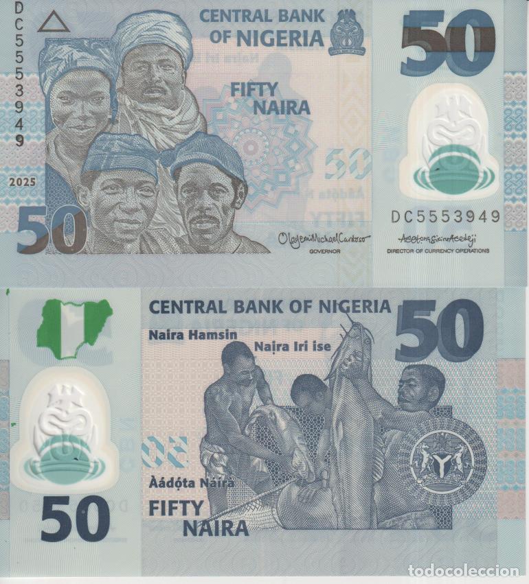 Billetes extranjeros: Nigeria 50 Naira del 2025 Pick 40 (2) SC/UNC