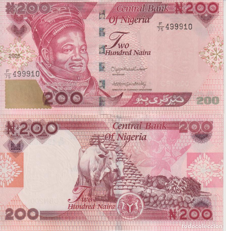 Billetes extranjeros: Nigeria 200 Naira del 2026 Pick W 47 SC/UNC