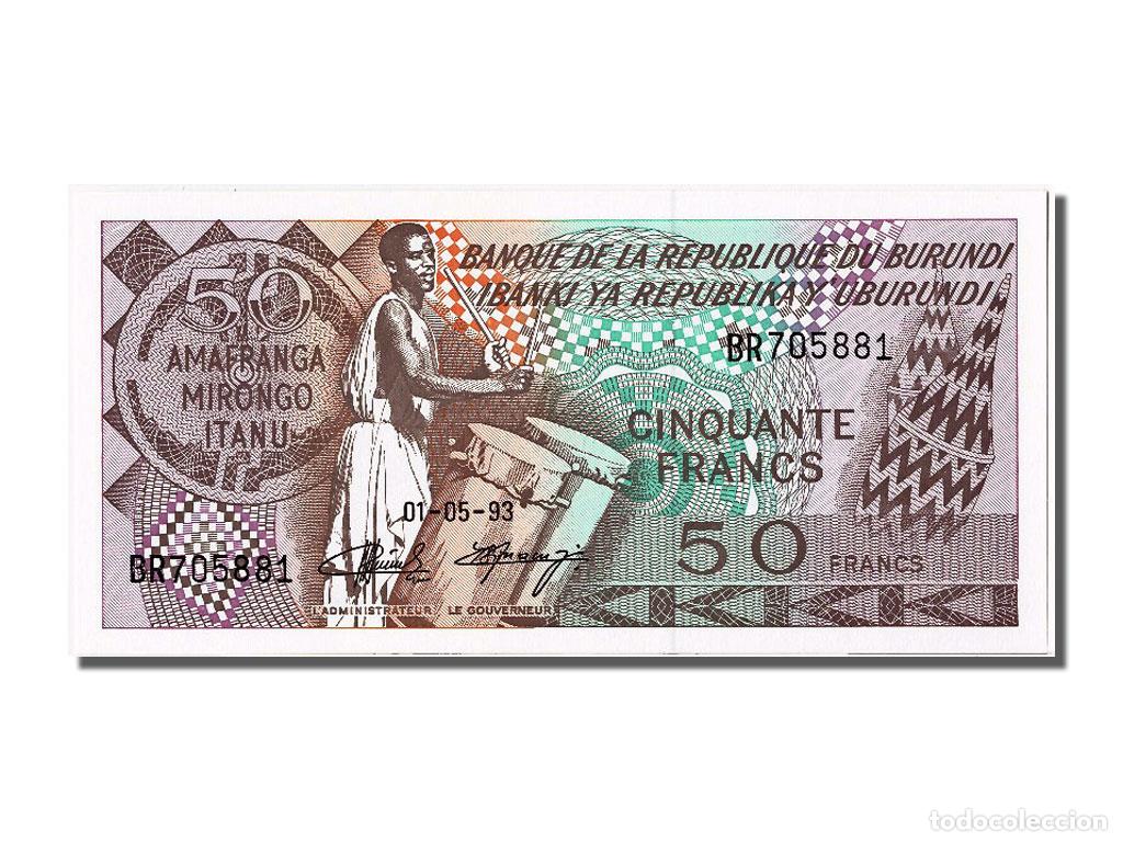 Billetes extranjeros: [#302096] Billete, 50 Francs, 1993, Burundi, 1993-05-01, UNC