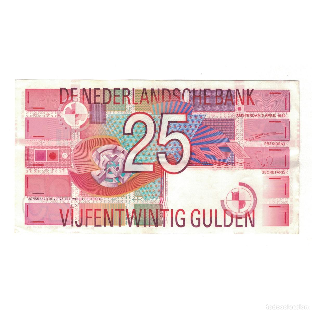 Billetes extranjeros: [#146684] Billete, 25 Gulden, 1989, Pa&iacute;ses Bajos, 1989-04-05, KM:100, MBC+
