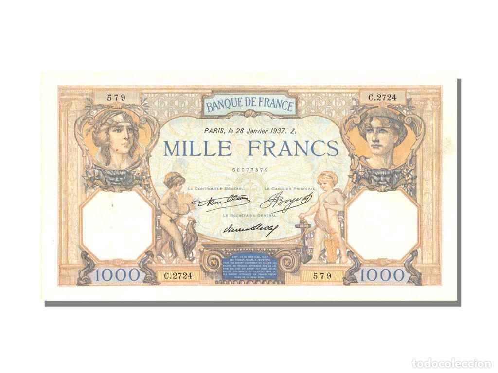 Billetes extranjeros: [#53585] Billete, Francia, 1000 Francs, 1 000 F 1927-1940 ''C&eacute;r&egrave;s et Mercure'', 1937