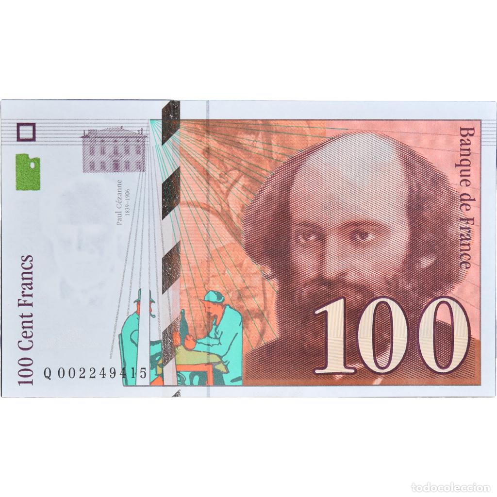 Billetes extranjeros: [#245415] Francia, 100 Francs, C&eacute;zanne, 1997, Q 002249415, UNC, Fayette:74.01, KM:158a