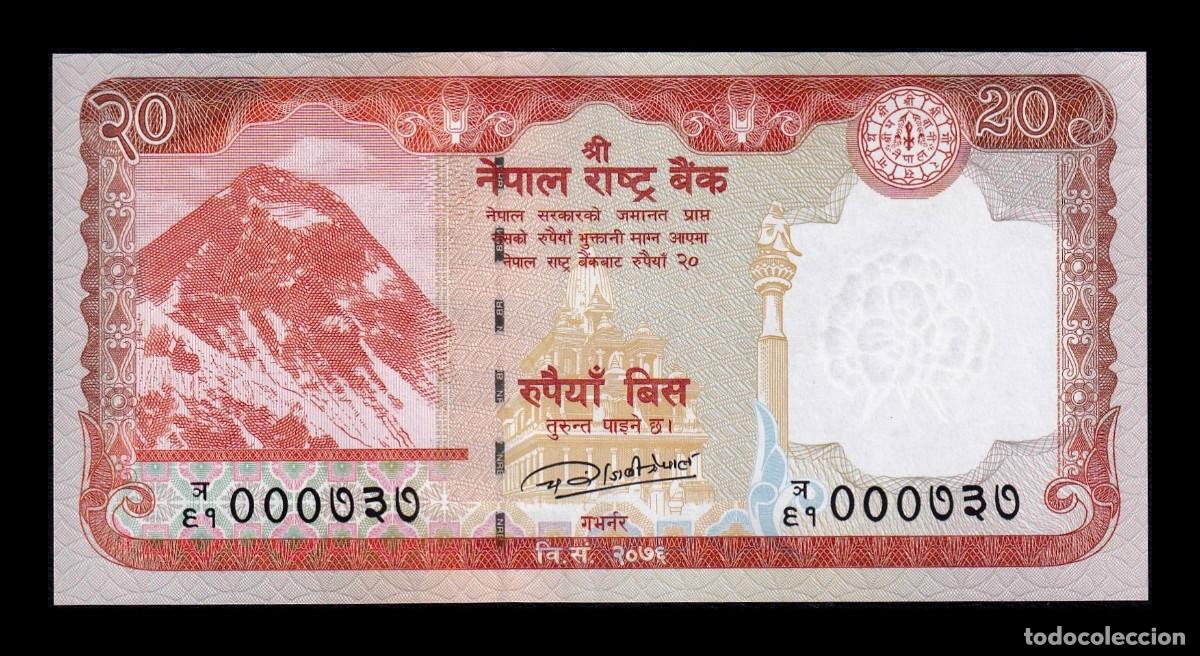 Billetes extranjeros: Nepal 20 Rupias 2020 Pick 78b Numeraci&oacute;n baja Sc Unc