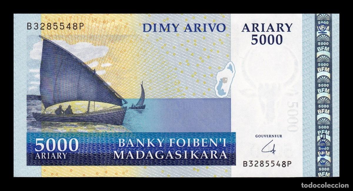 Billetes extranjeros: Madagascar 5000 Ariary ND (2008) Pick 91b Sc Unc