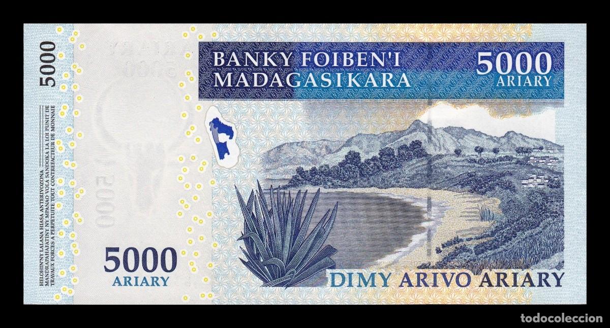 Billetes extranjeros: Madagascar 5000 Ariary ND (2008) Pick 91b Sc Unc - Foto 2