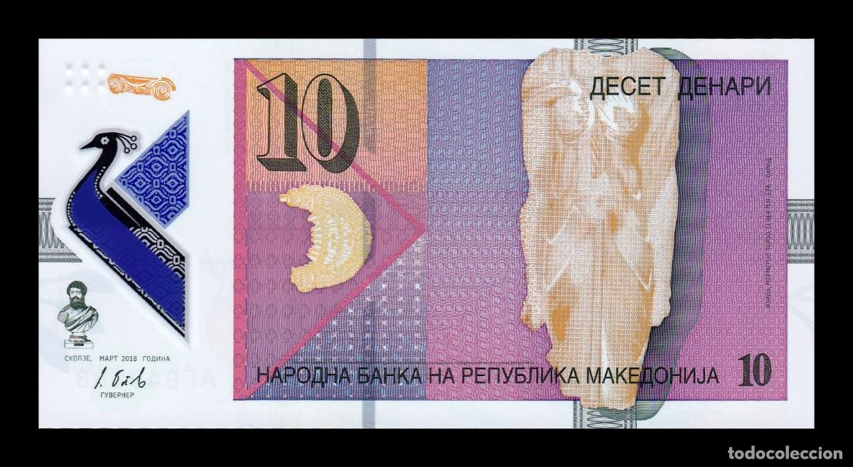 Billetes extranjeros: Macedonia 10 Denari 2018 Pick 25 Pol&iacute;mero Sc Unc