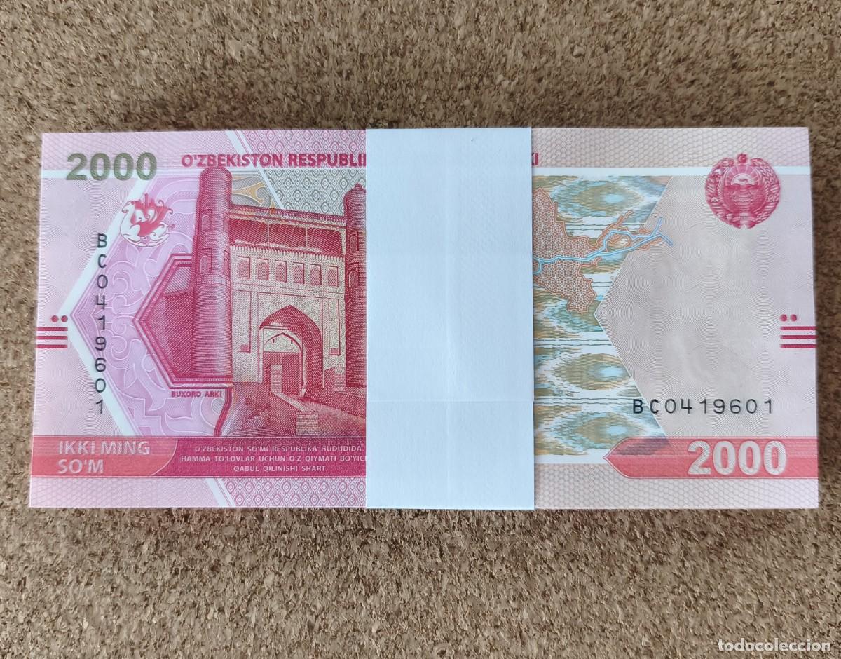 Billetes extranjeros: Lote 100 Billetes de Uzbekistan Consecutivos 2000 Sum 2021 UNC Pick 87