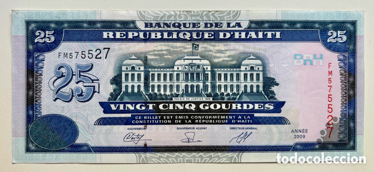 Billetes extranjeros: Billete HAITI 25 Gourdes 2009