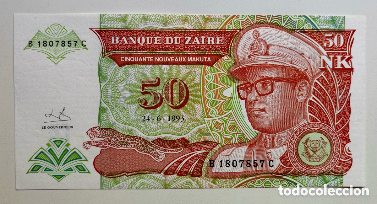 Billetes extranjeros: Billete ZAIRE 50 makuta 1993 SC