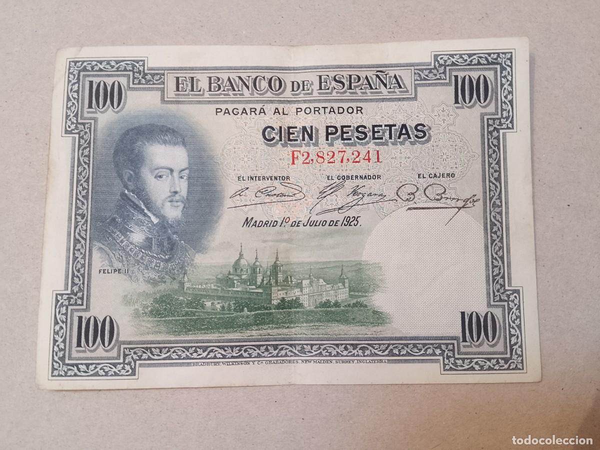Billetes extranjeros: 100 peseta 1925 Felipe II - Foto 1