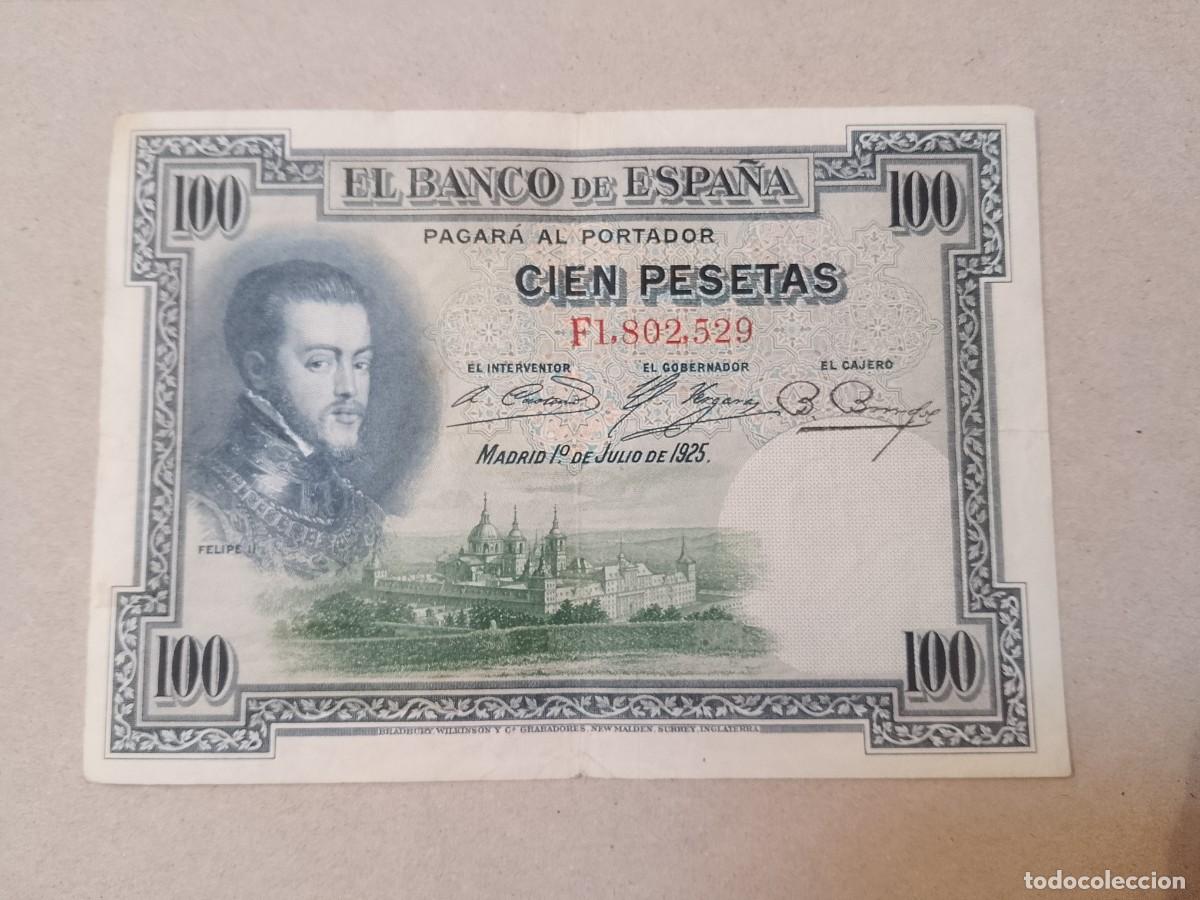Billetes extranjeros: 100 peseta 1925 Felipe II
