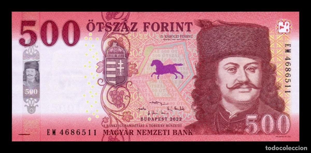 Billetes extranjeros: Hungr&iacute;a 500 Forint Francisco R&aacute;k&oacute;czi II 2022 Pick 202b Sc Unc