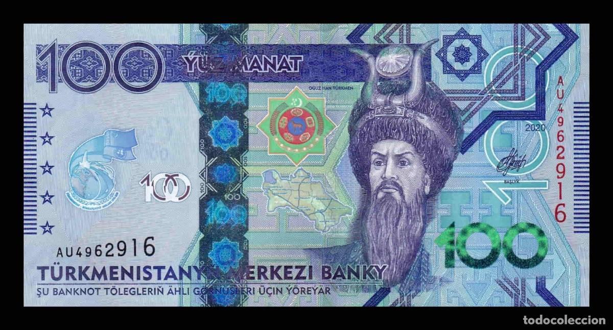 Billetes extranjeros: Turkmenist&aacute;n 100 Manat Conmemorativo 2020 Pick 47 Sc Unc