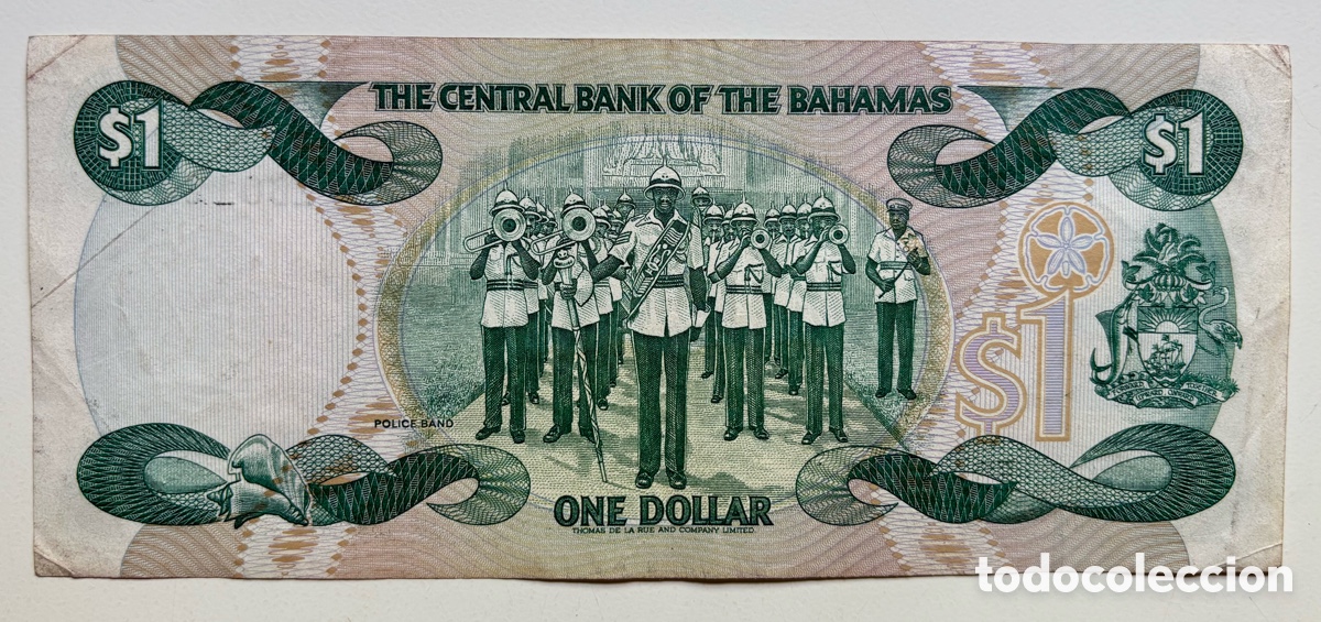 Billetes extranjeros: Billete BAHAMAS 1 D&oacute;lar 2002 - Foto 2