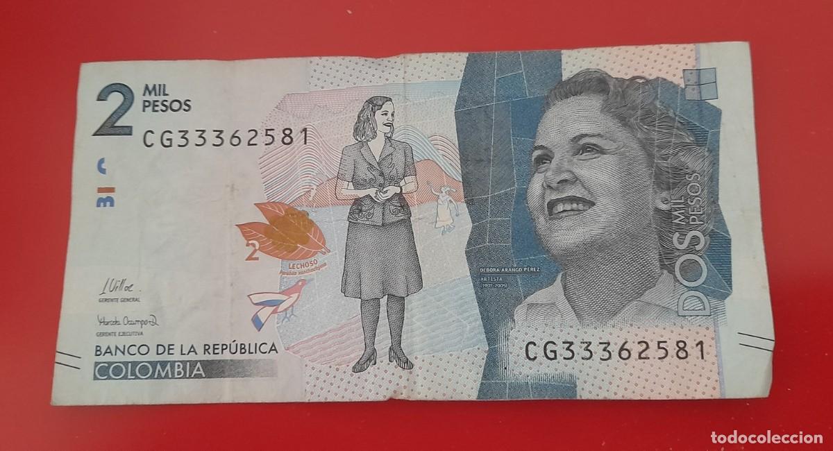 Billetes extranjeros: Billete 2.000 pesos Colombianos