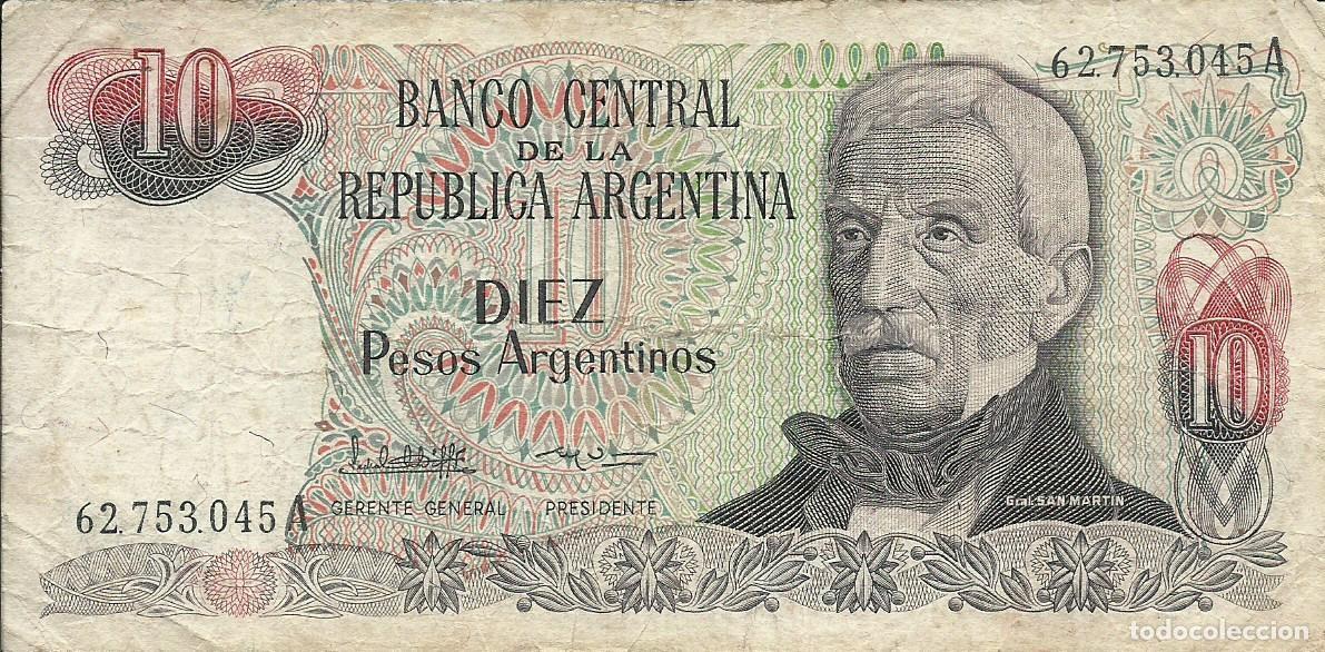 Billetes extranjeros: ARGENTINA - 10 PESOS ARGENTINOS - 1983-84 - 62753.045 A - FOTOS