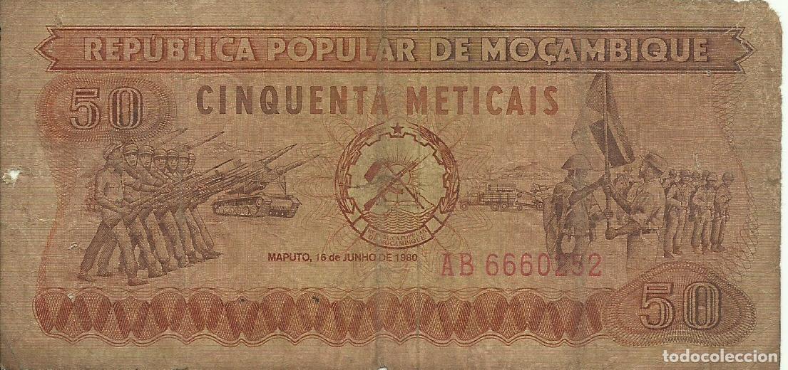 Billetes extranjeros: MOZAMBIQUE - 50 METICAIS - 1980 - AB 6660252 - FOTOS