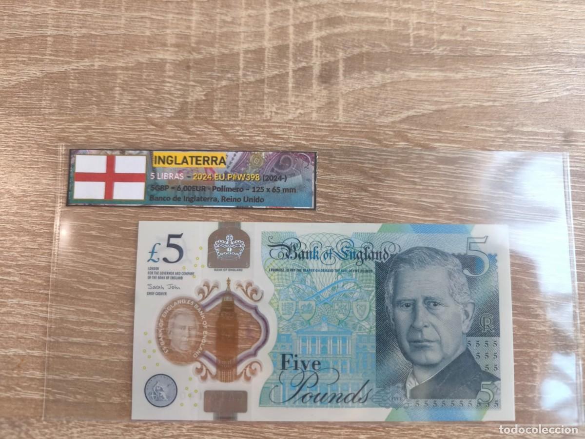 Billetes extranjeros: Billete 5 Libras - Inglaterra 2024 - SC
