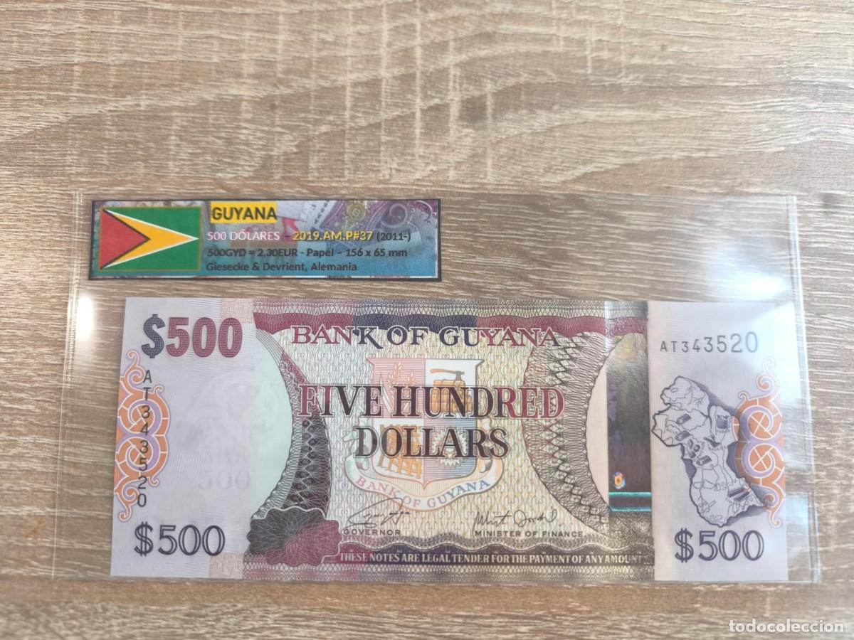 Billetes extranjeros: Billete 500 D&oacute;lares - Guyana 2019 - SC