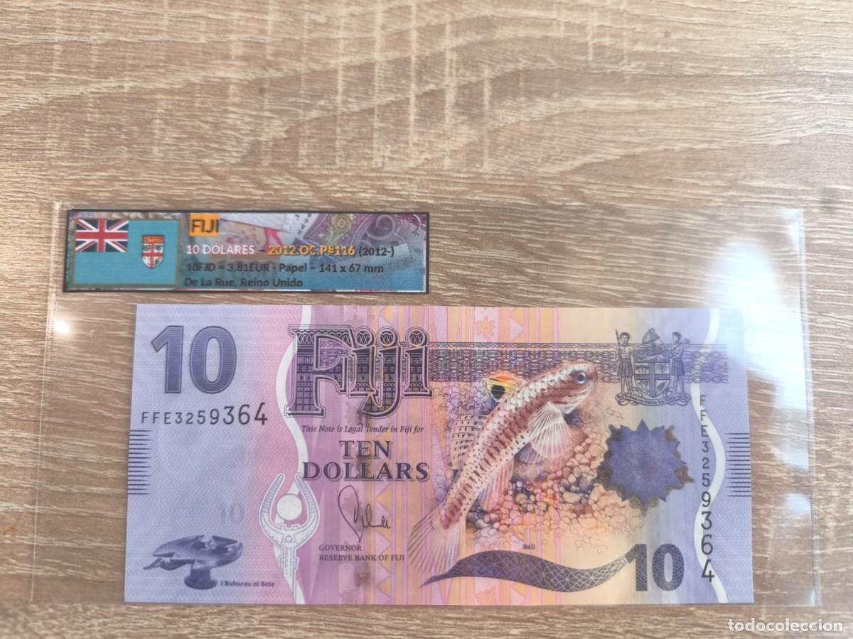 Billetes extranjeros: Billete 10 D&oacute;lares - Fiji 2012 - SC