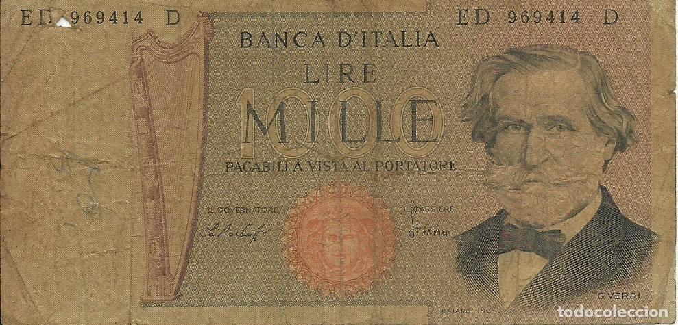 Billetes extranjeros: ITALIA - 1000 LIRAS - 1969 - ED 969414 D - G VERDI FOTOS