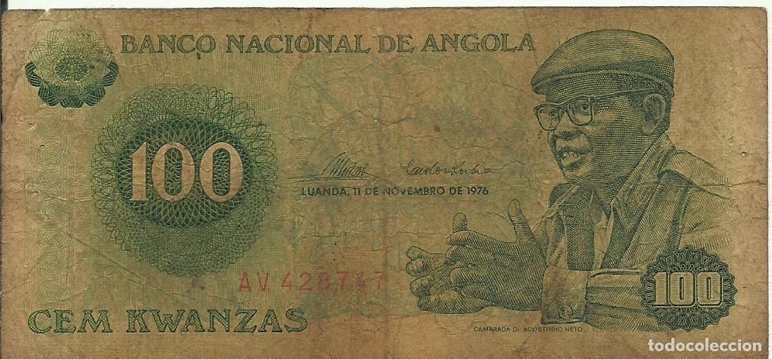 Billetes extranjeros: ANGOLA - 100 KWANZAS - 1976 - AV 428747 - FOTOS