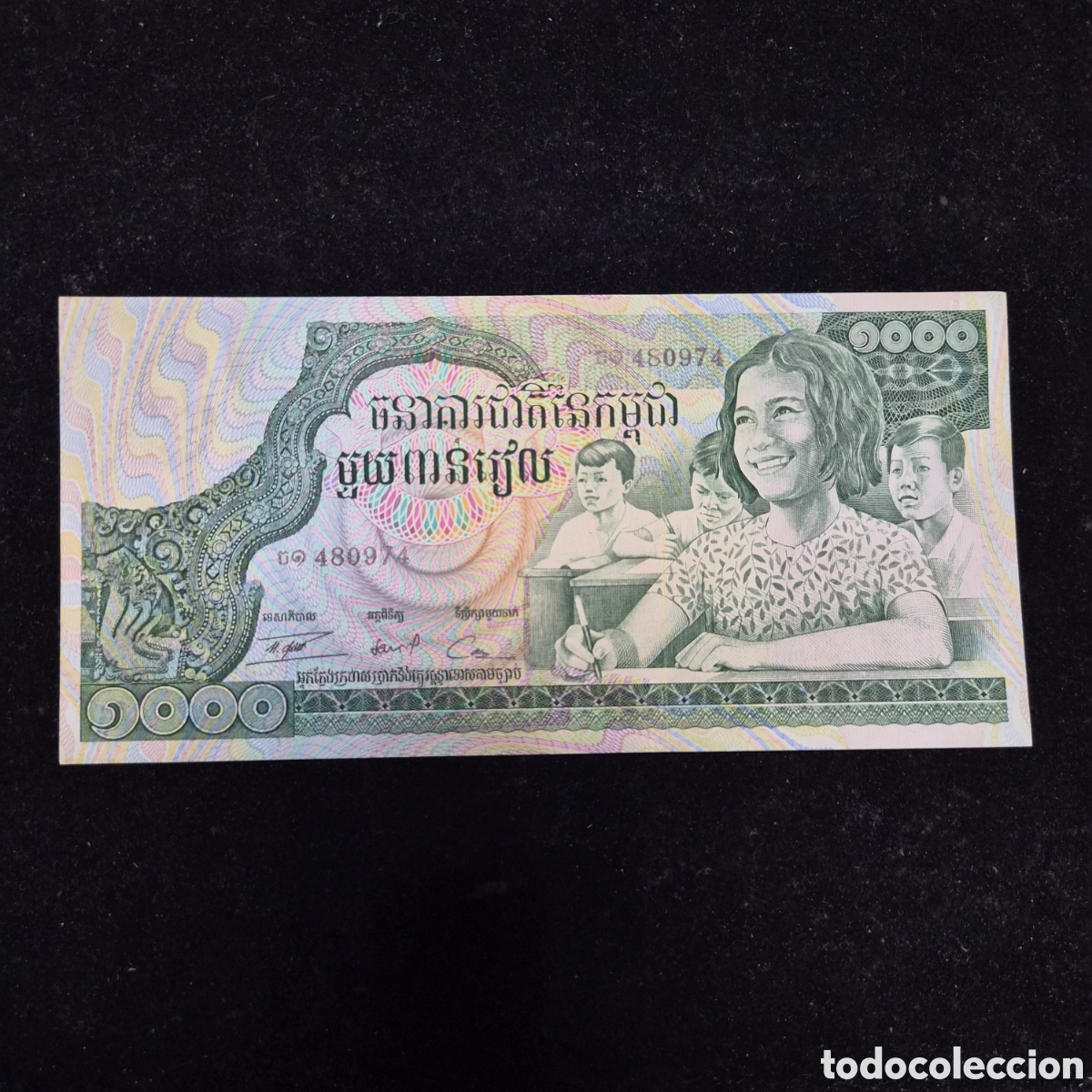Billetes extranjeros: Billete de 1.000 Riels &ndash; Camboya &ndash; Banque Nationale du Cambodge &ndash; Original