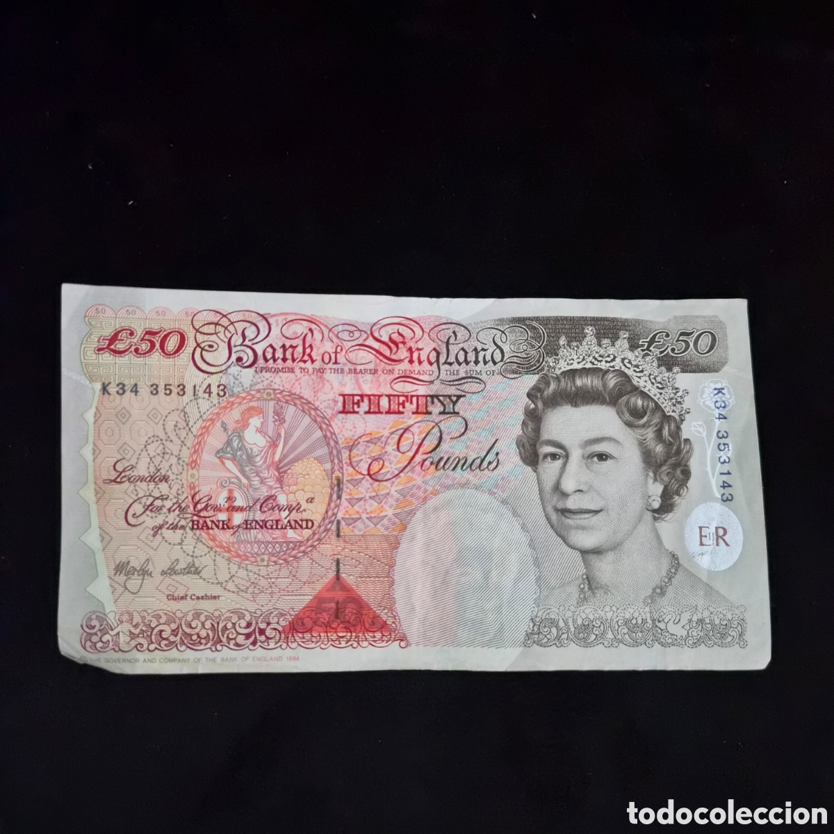 Billetes extranjeros: Billete de 50 Pounds &ndash; Bank of England &ndash; Queen Elizabeth II &ndash; 1994