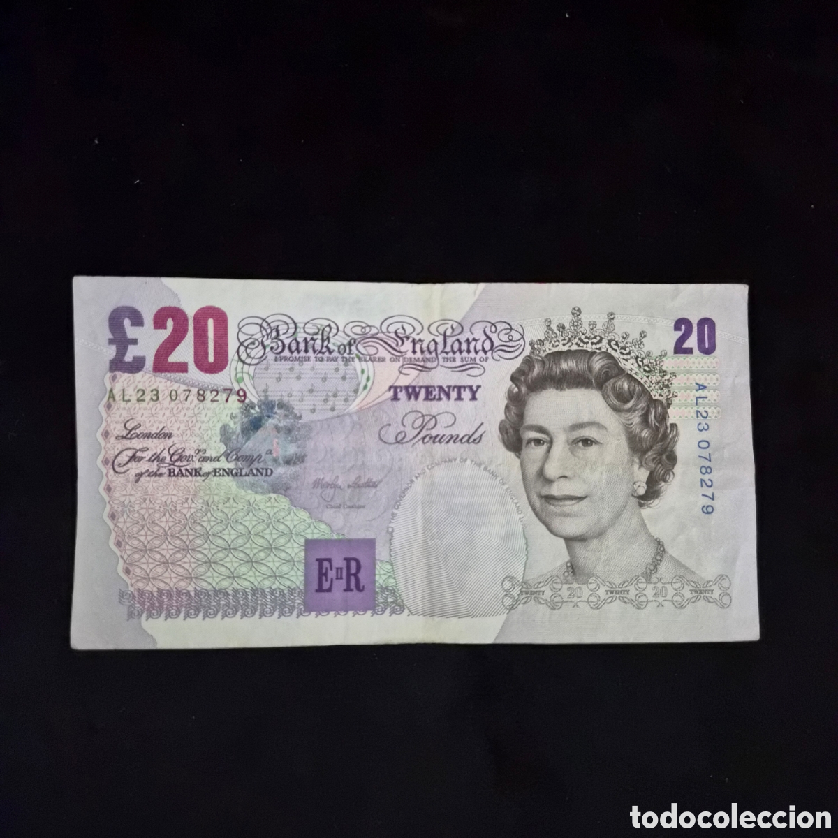 Billetes extranjeros: Billete de 20 Pounds &ndash; Bank of England &ndash; Sir Edward Elgar